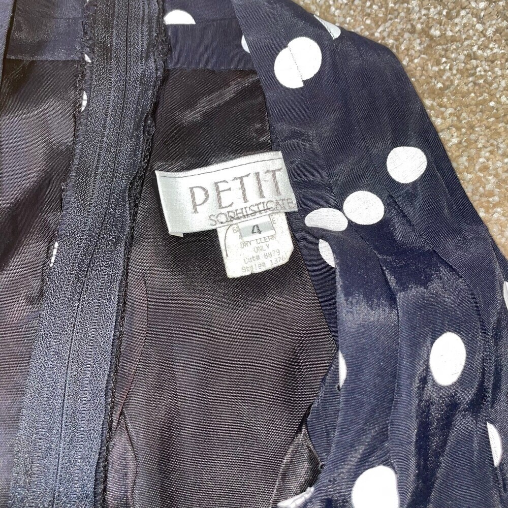 Vintage Petite Sophisticate romper polka dot one piece pockets jumpsuit SZ 4 - Picture 9 of 12